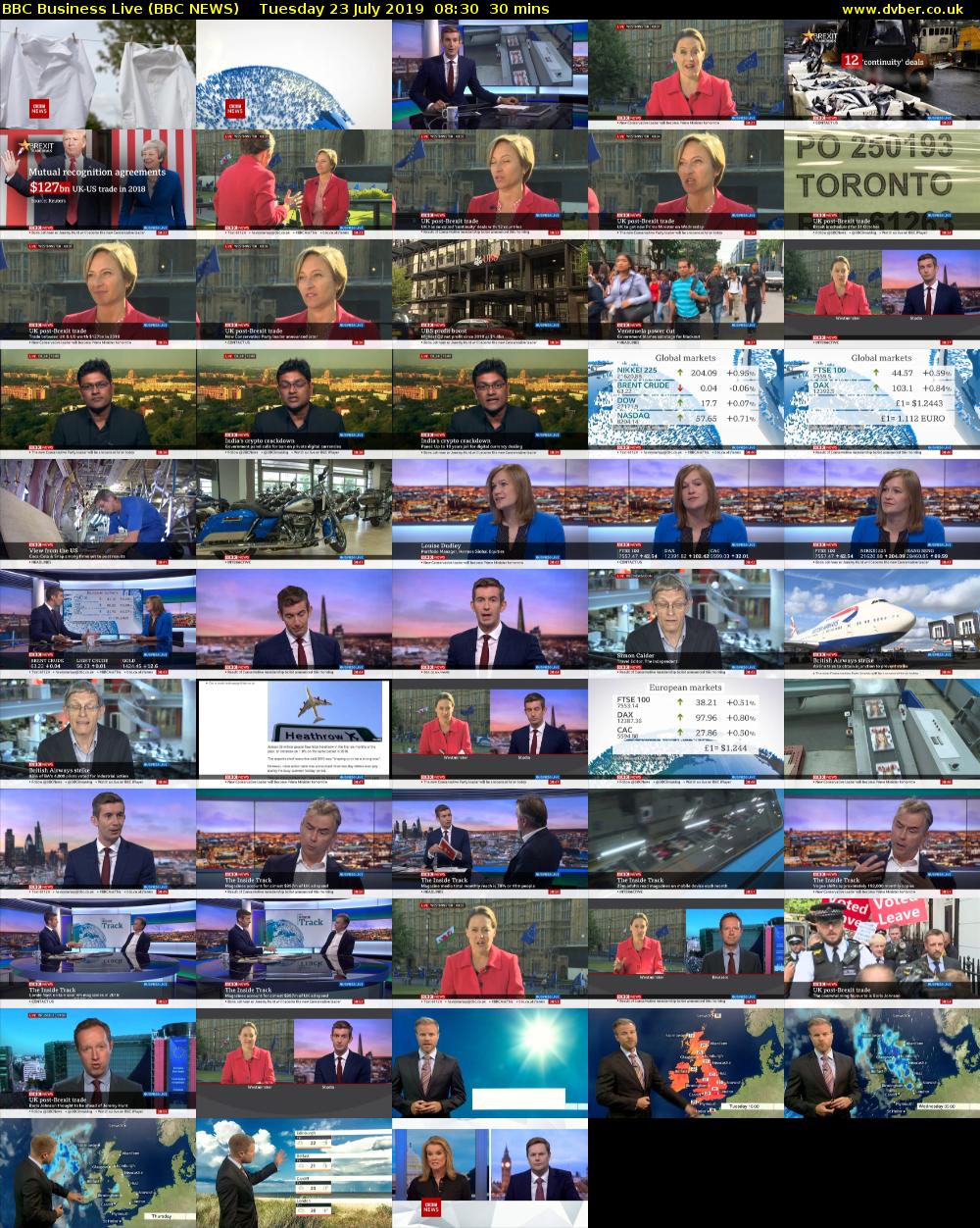 BBC Business Live (BBC NEWS) Tuesday 23 July 2019 08:30 - 09:00