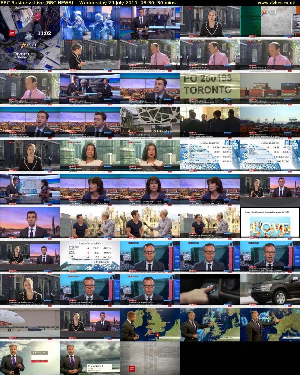 BBC Business Live (BBC NEWS) Wednesday 24 July 2019 08:30 - 09:00