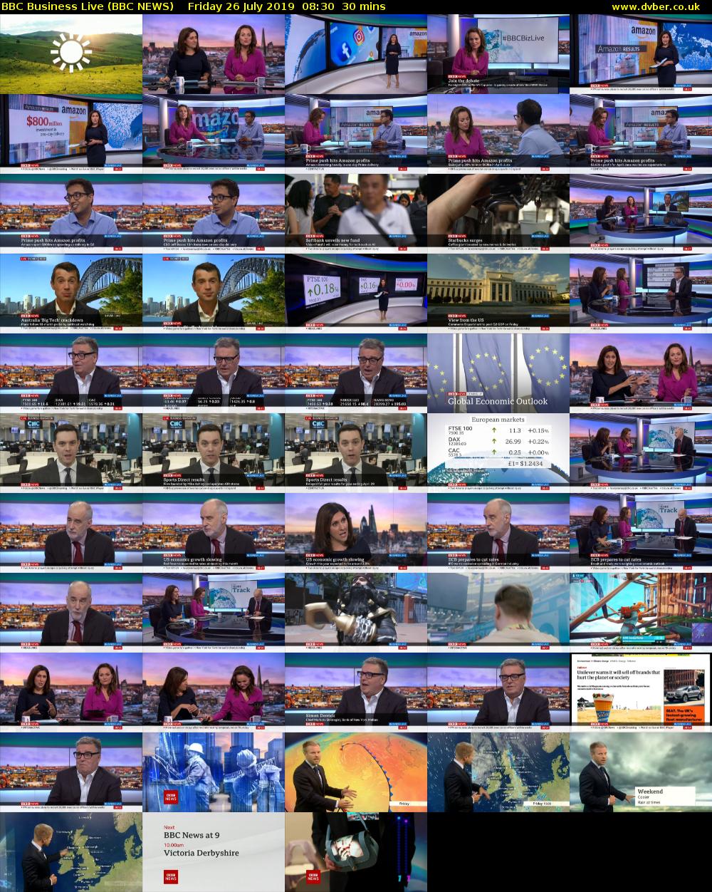 BBC Business Live (BBC NEWS) Friday 26 July 2019 08:30 - 09:00
