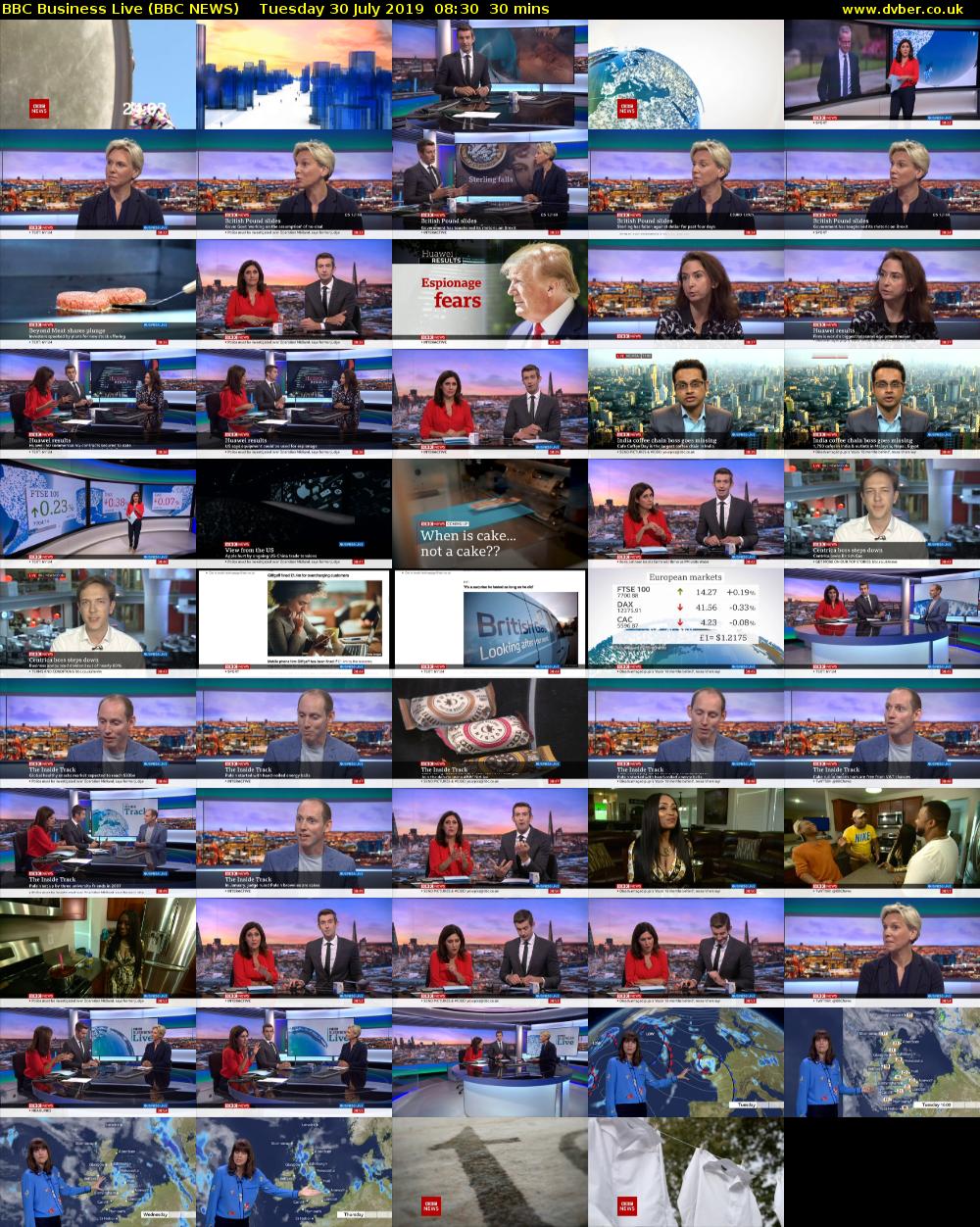 BBC Business Live (BBC NEWS) Tuesday 30 July 2019 08:30 - 09:00