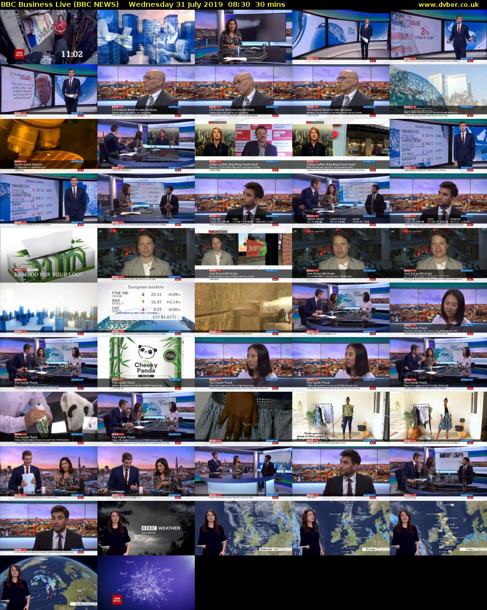 BBC Business Live (BBC NEWS) Wednesday 31 July 2019 08:30 - 09:00