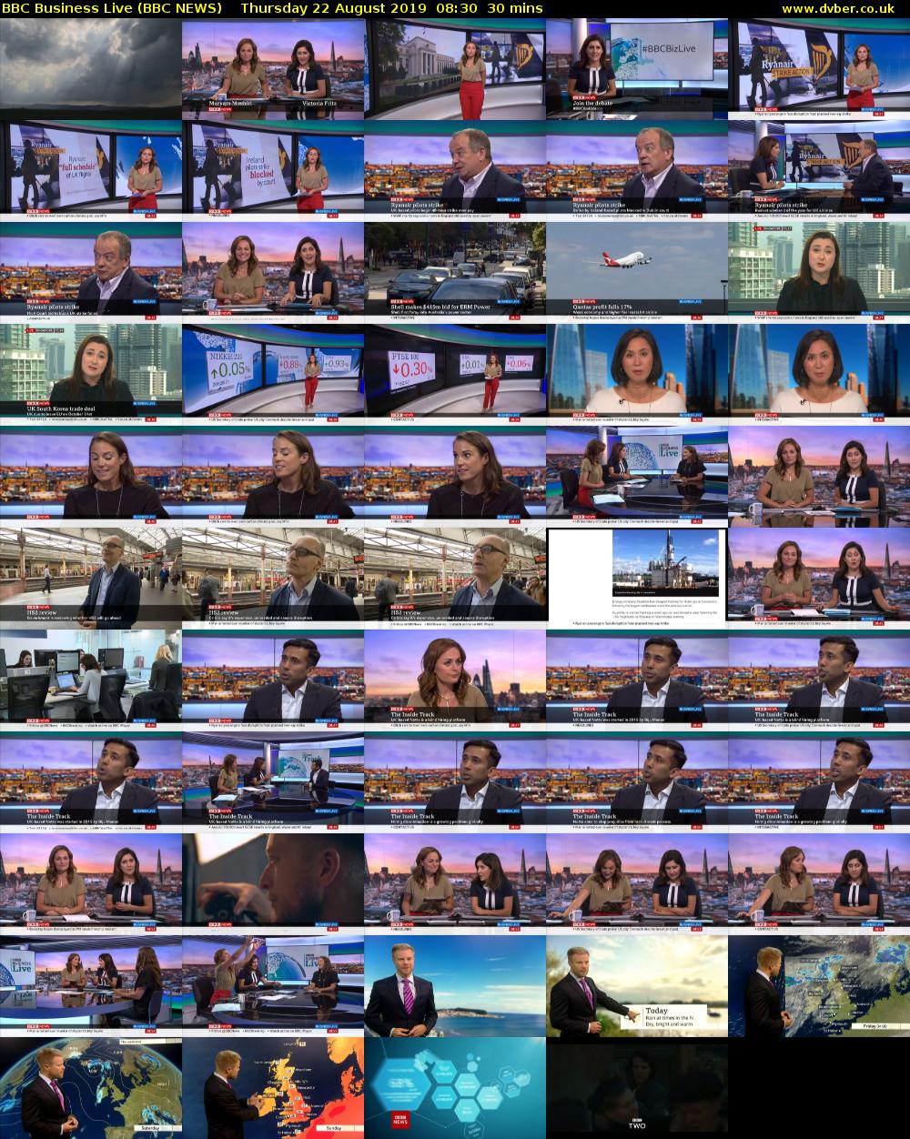 BBC Business Live (BBC NEWS) Thursday 22 August 2019 08:30 - 09:00