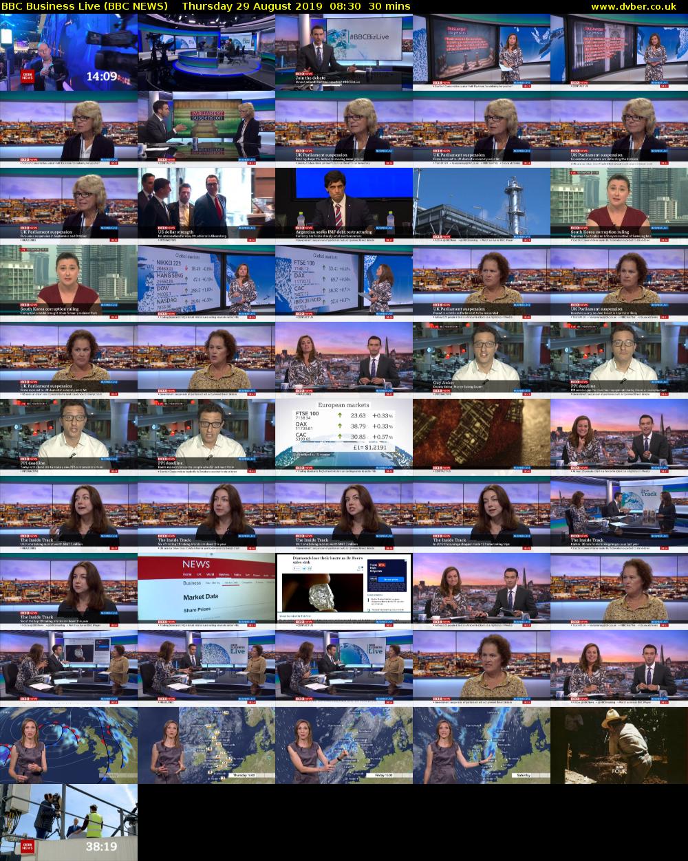BBC Business Live (BBC NEWS) Thursday 29 August 2019 08:30 - 09:00