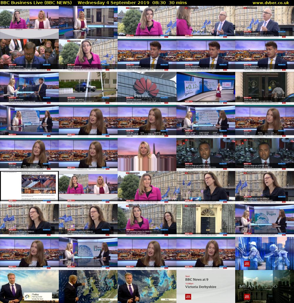 BBC Business Live (BBC NEWS) Wednesday 4 September 2019 08:30 - 09:00