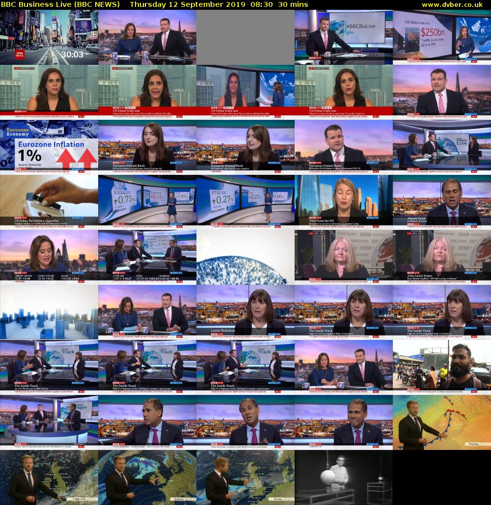 BBC Business Live (BBC NEWS) Thursday 12 September 2019 08:30 - 09:00