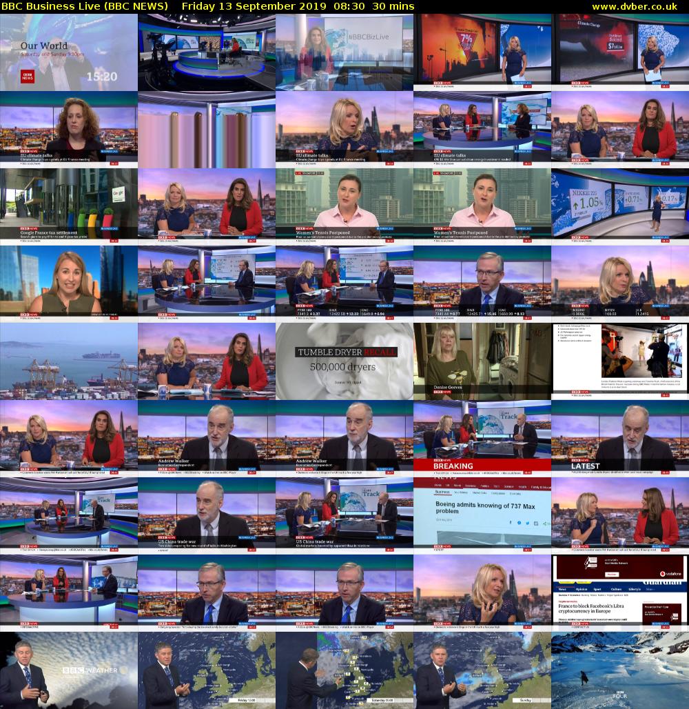 BBC Business Live (BBC NEWS) Friday 13 September 2019 08:30 - 09:00