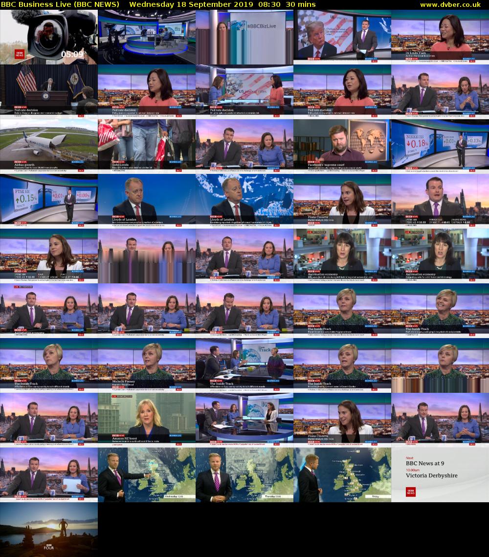 BBC Business Live (BBC NEWS) Wednesday 18 September 2019 08:30 - 09:00