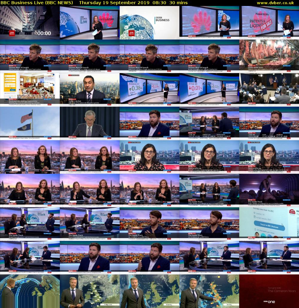 BBC Business Live (BBC NEWS) Thursday 19 September 2019 08:30 - 09:00