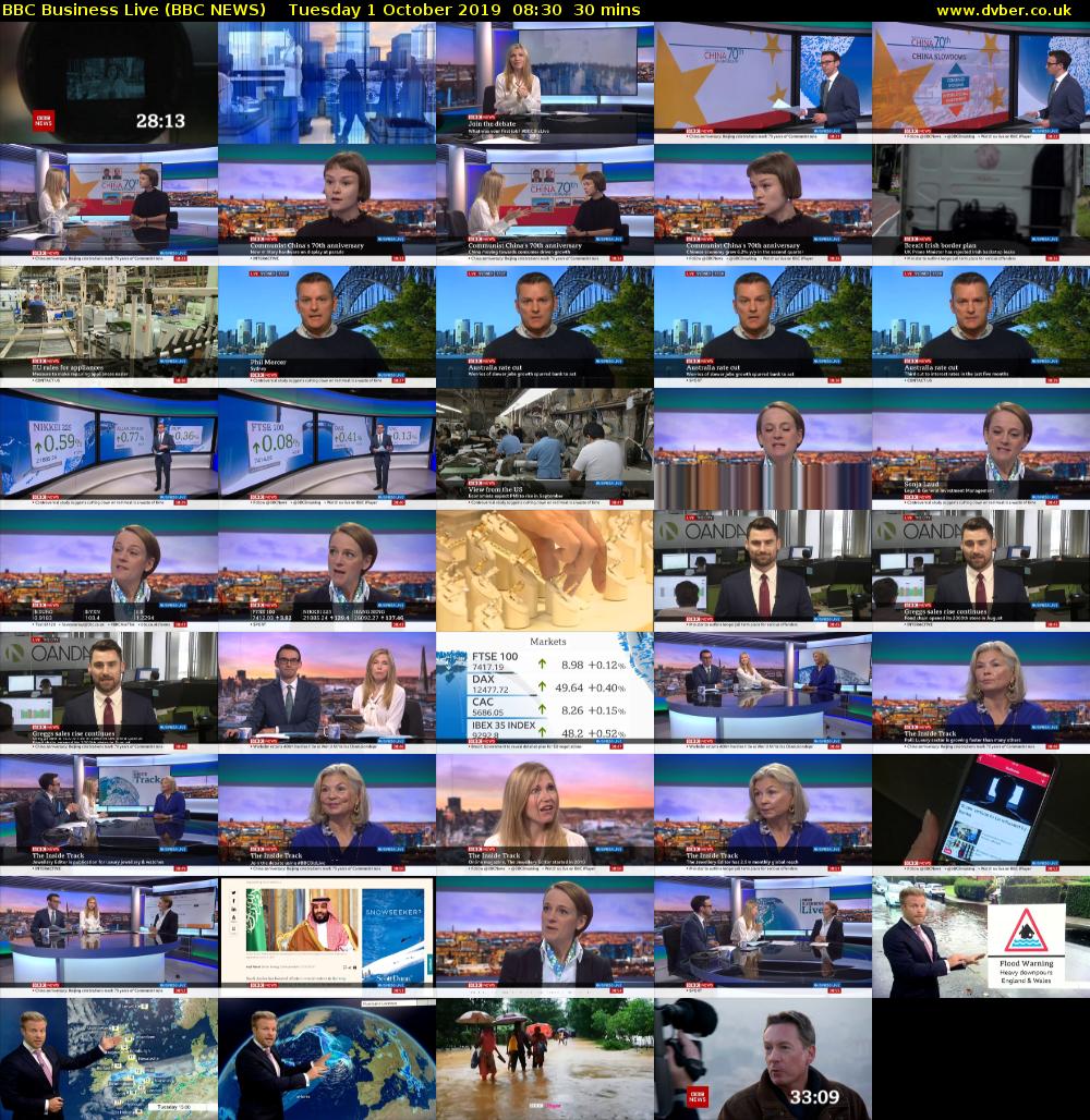 BBC Business Live (BBC NEWS) Tuesday 1 October 2019 08:30 - 09:00
