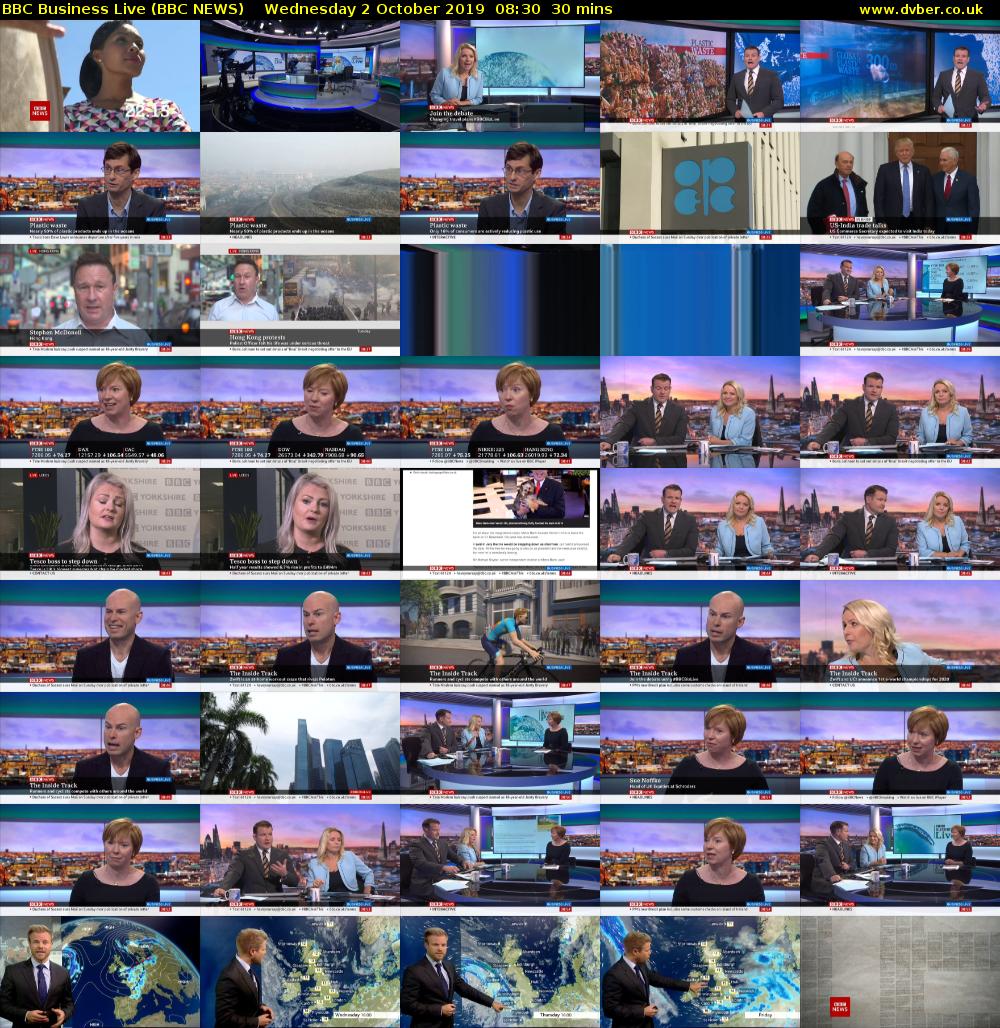 BBC Business Live (BBC NEWS) Wednesday 2 October 2019 08:30 - 09:00