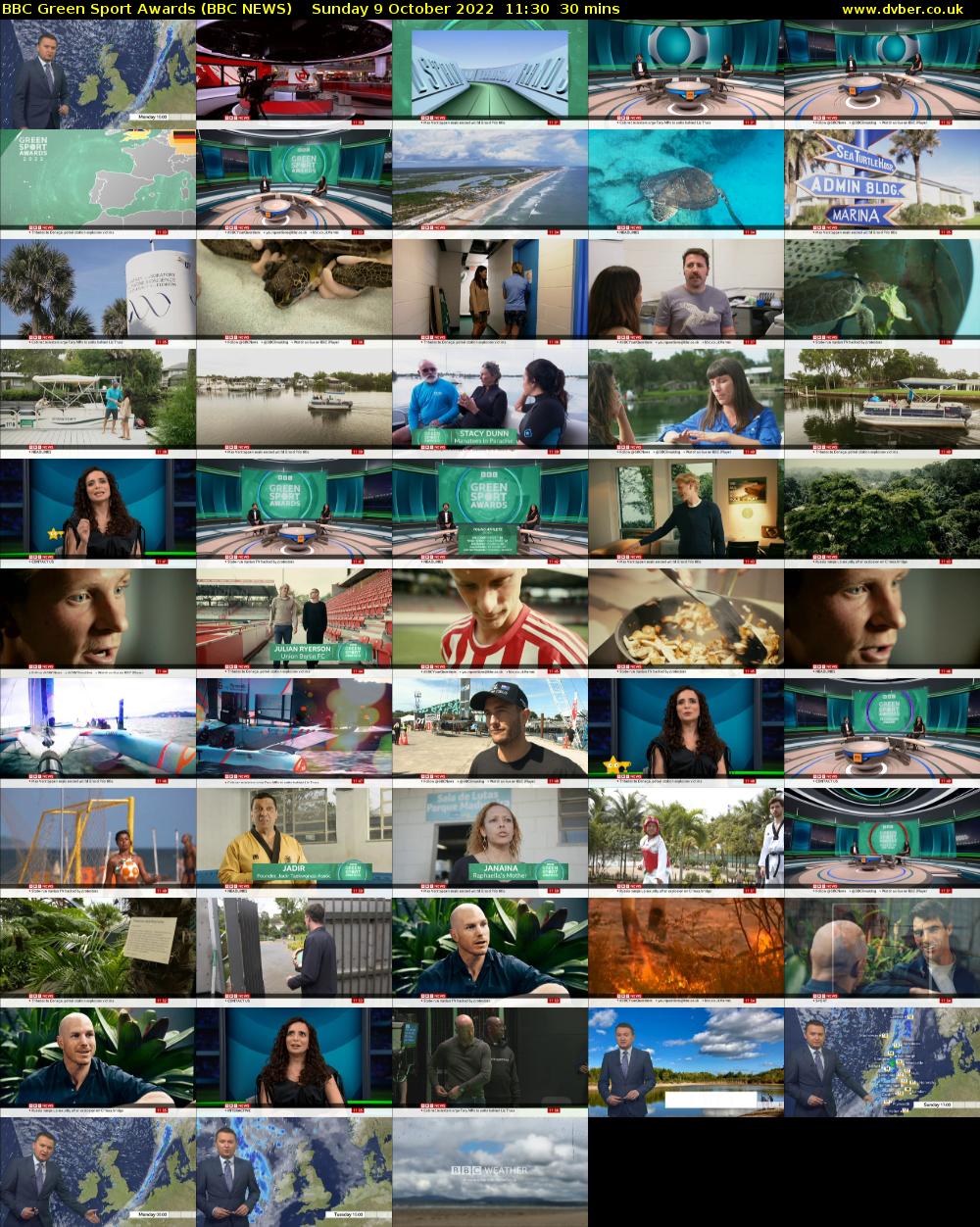 BBC Green Sport Awards (BBC NEWS) Sunday 9 October 2022 11:30 - 12:00