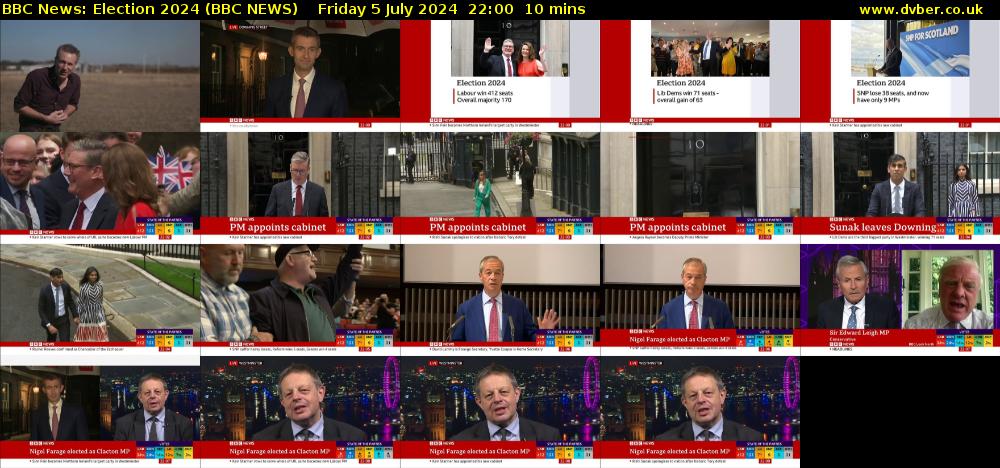 BBC News: Election 2024 (BBC NEWS) Friday 5 July 2024 22:00 - 22:10