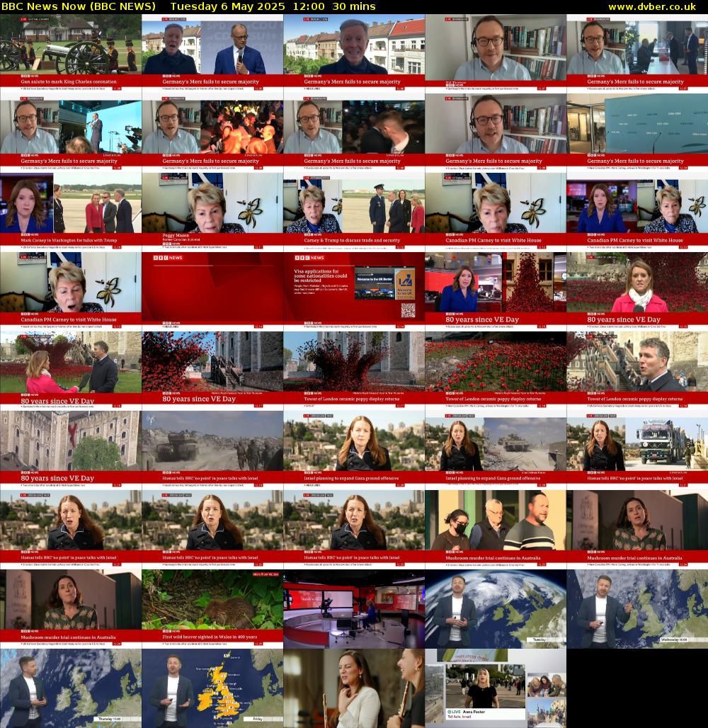 BBC News Now (BBC NEWS) Tuesday 6 May 2025 12:00 - 12:30