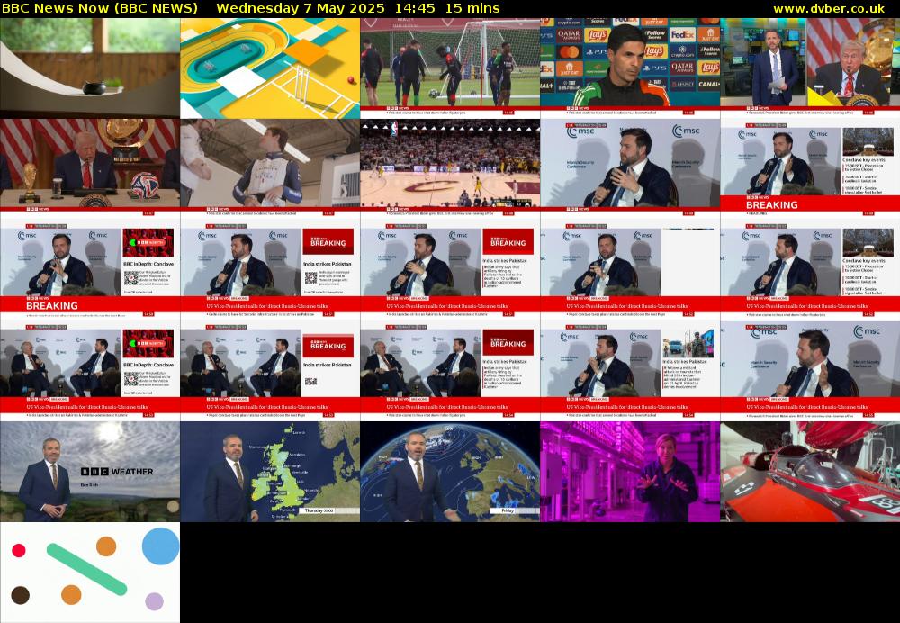 BBC News Now (BBC NEWS) Wednesday 7 May 2025 14:45 - 15:00