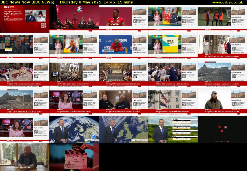 BBC News Now (BBC NEWS) Thursday 8 May 2025 14:45 - 15:00