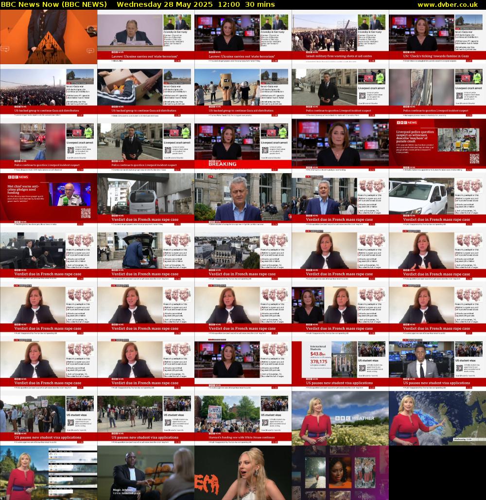 BBC News Now (BBC NEWS) Wednesday 28 May 2025 12:00 - 12:30