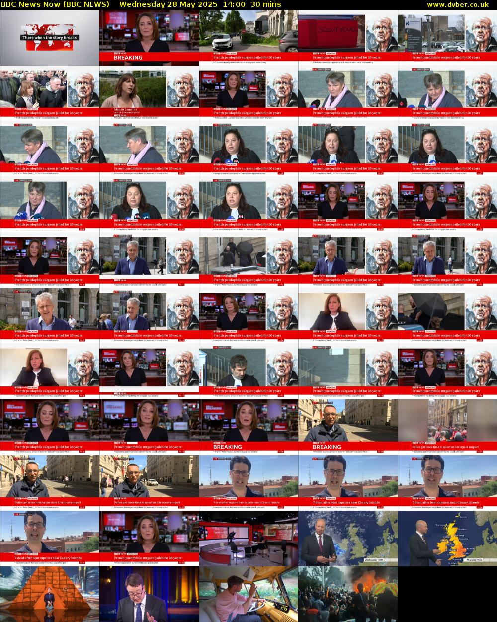 BBC News Now (BBC NEWS) Wednesday 28 May 2025 14:00 - 14:30