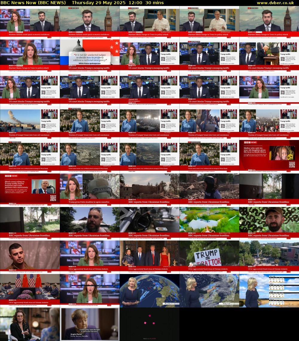 BBC News Now (BBC NEWS) Thursday 29 May 2025 12:00 - 12:30