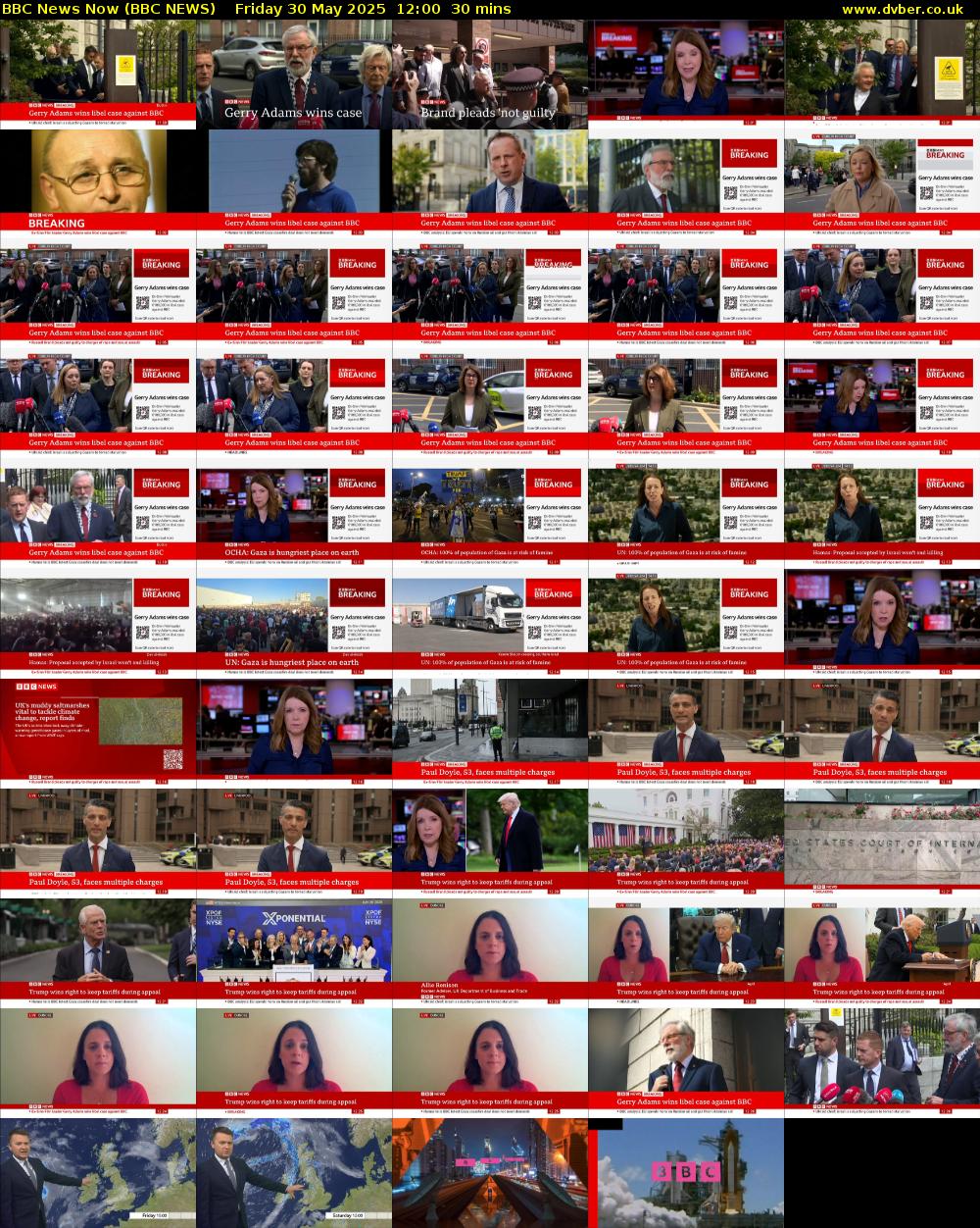 BBC News Now (BBC NEWS) Friday 30 May 2025 12:00 - 12:30