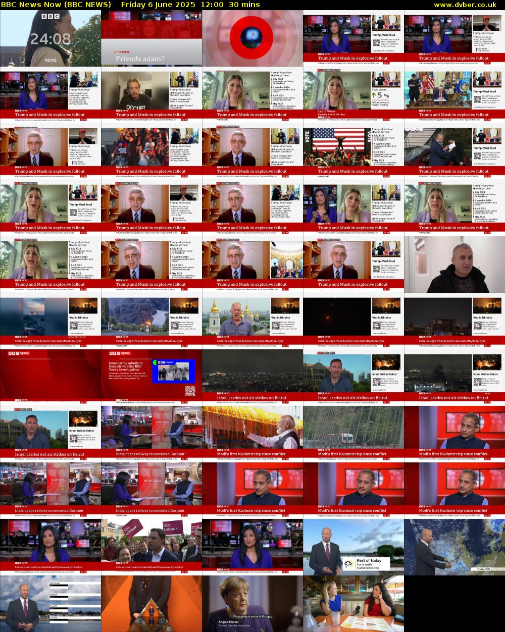BBC News Now (BBC NEWS) Friday 6 June 2025 12:00 - 12:30