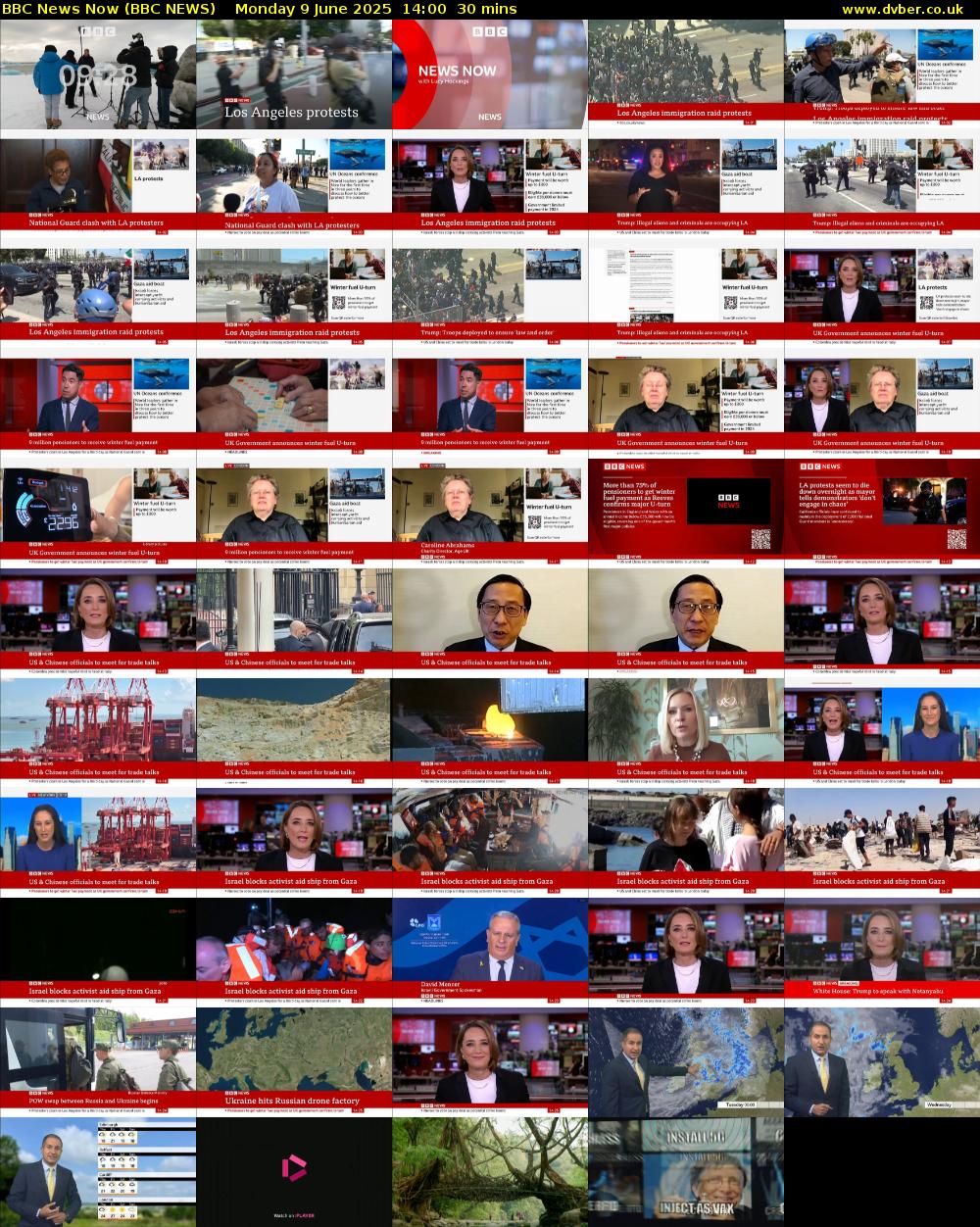 BBC News Now (BBC NEWS) Monday 9 June 2025 14:00 - 14:30