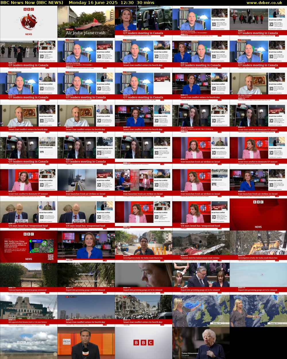 BBC News Now (BBC NEWS) Monday 16 June 2025 12:30 - 13:00