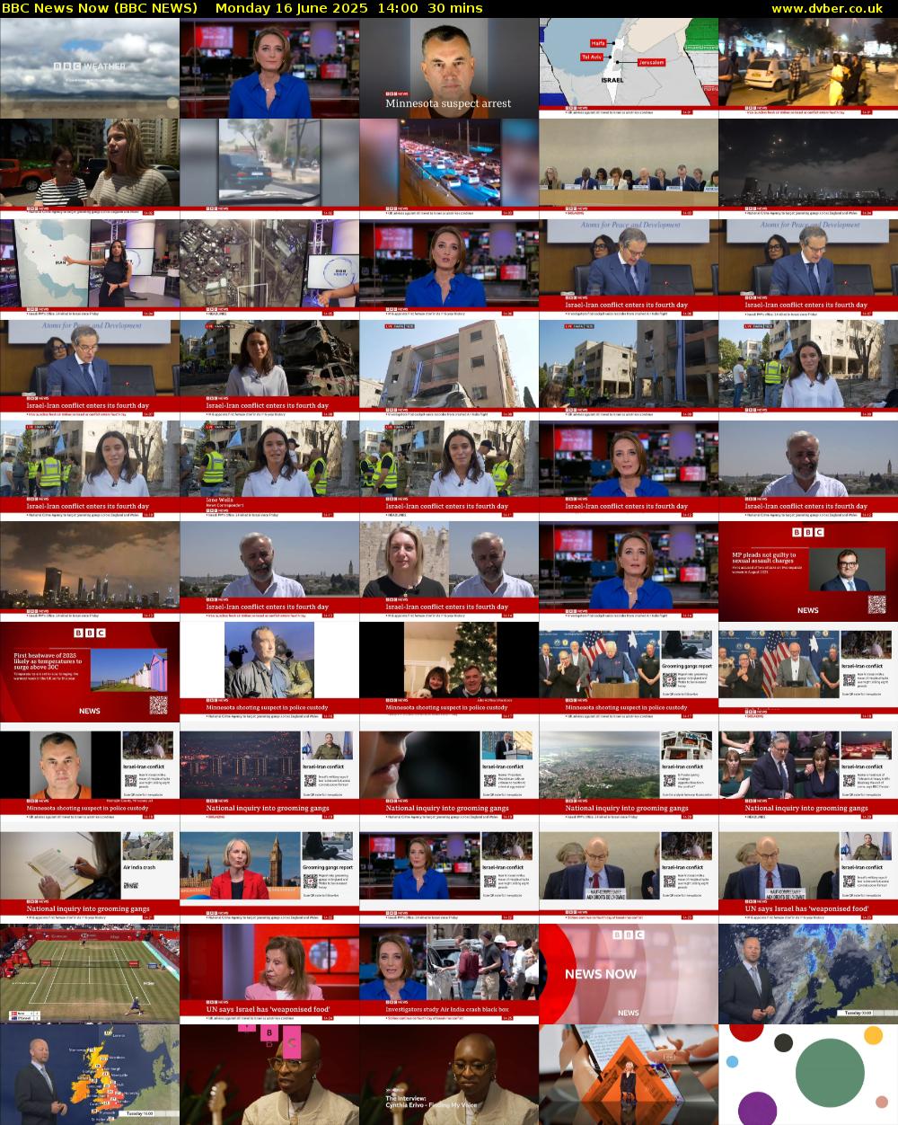 BBC News Now (BBC NEWS) Monday 16 June 2025 14:00 - 14:30