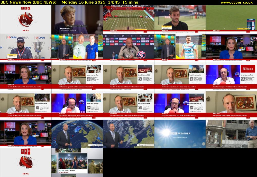 BBC News Now (BBC NEWS) Monday 16 June 2025 14:45 - 15:00