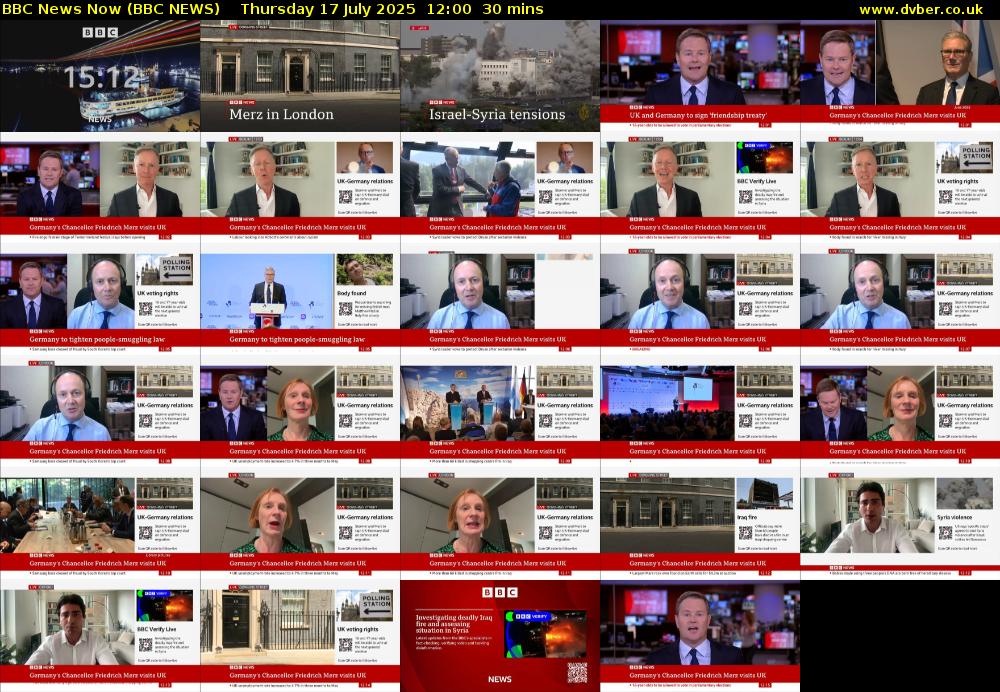 BBC News Now (BBC NEWS) Thursday 17 July 2025 12:00 - 12:30