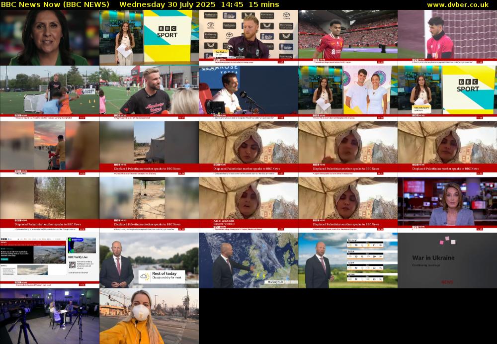 BBC News Now (BBC NEWS) Wednesday 30 July 2025 14:45 - 15:00