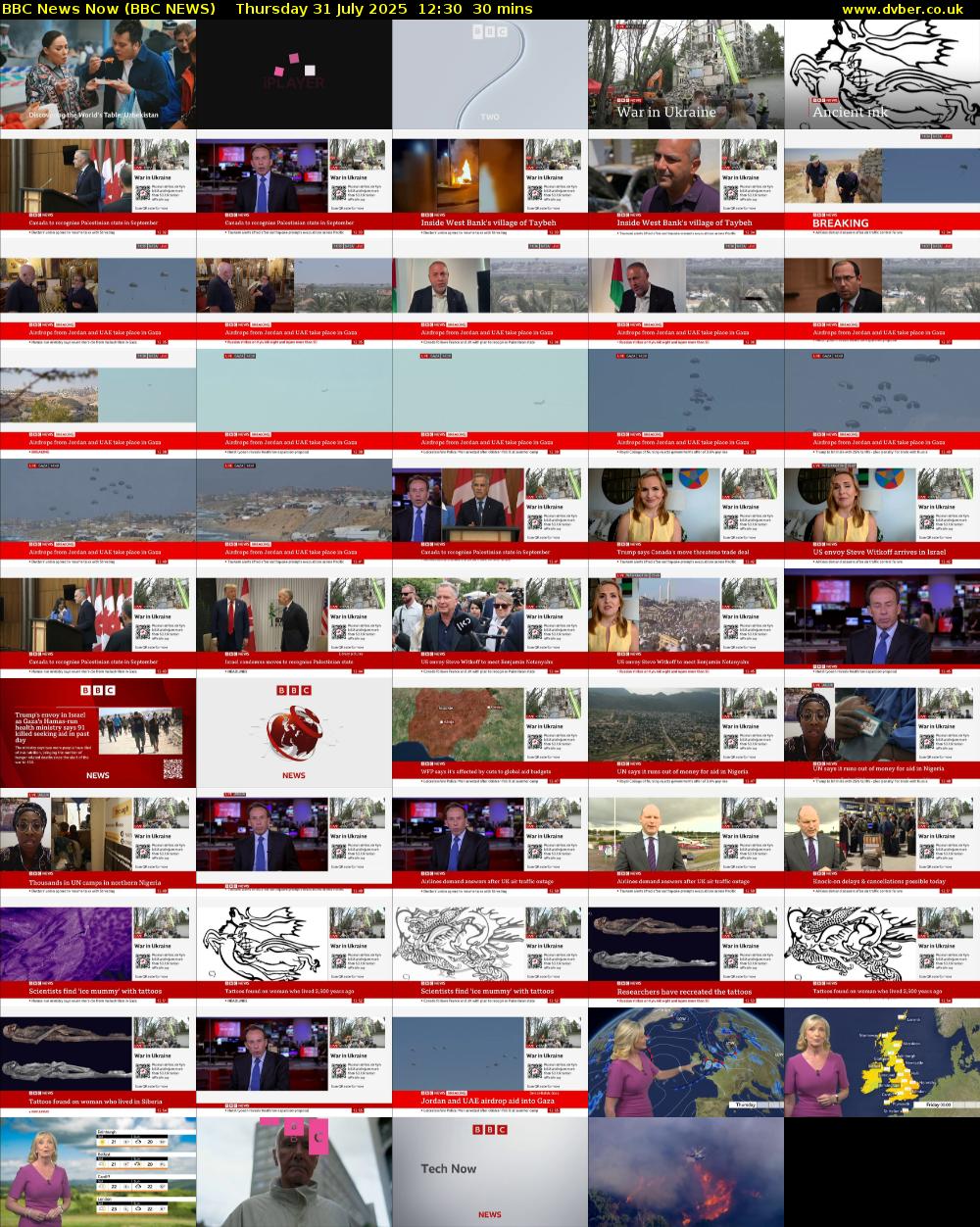 BBC News Now (BBC NEWS) Thursday 31 July 2025 12:30 - 13:00