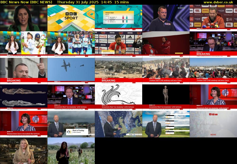 BBC News Now (BBC NEWS) Thursday 31 July 2025 14:45 - 15:00