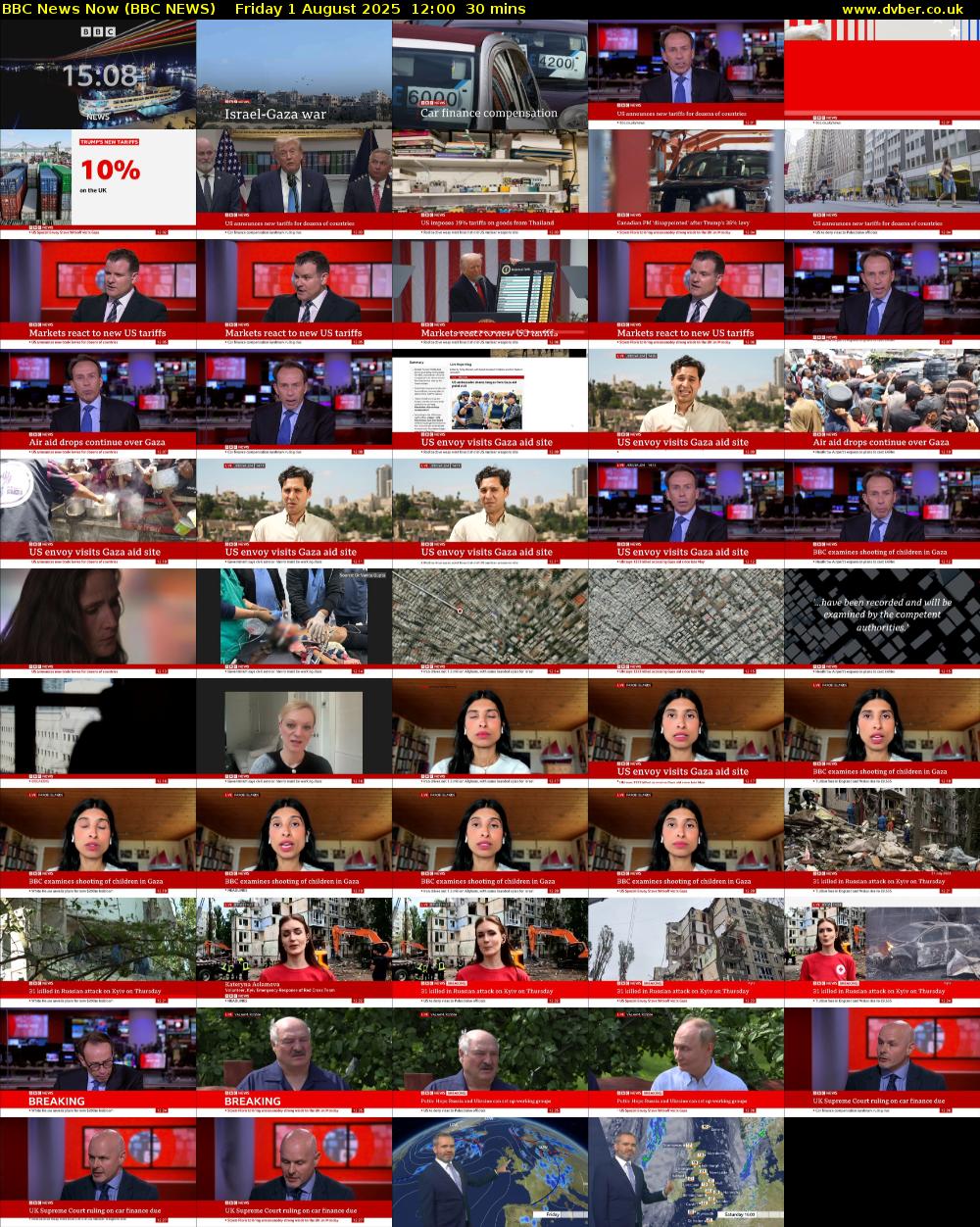 BBC News Now (BBC NEWS) Friday 1 August 2025 12:00 - 12:30