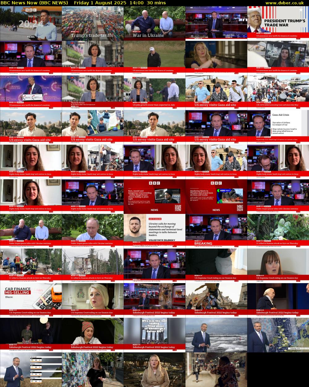 BBC News Now (BBC NEWS) Friday 1 August 2025 14:00 - 14:30