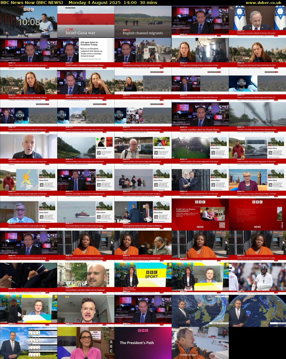 BBC News Now (BBC NEWS) Monday 4 August 2025 14:00 - 14:30