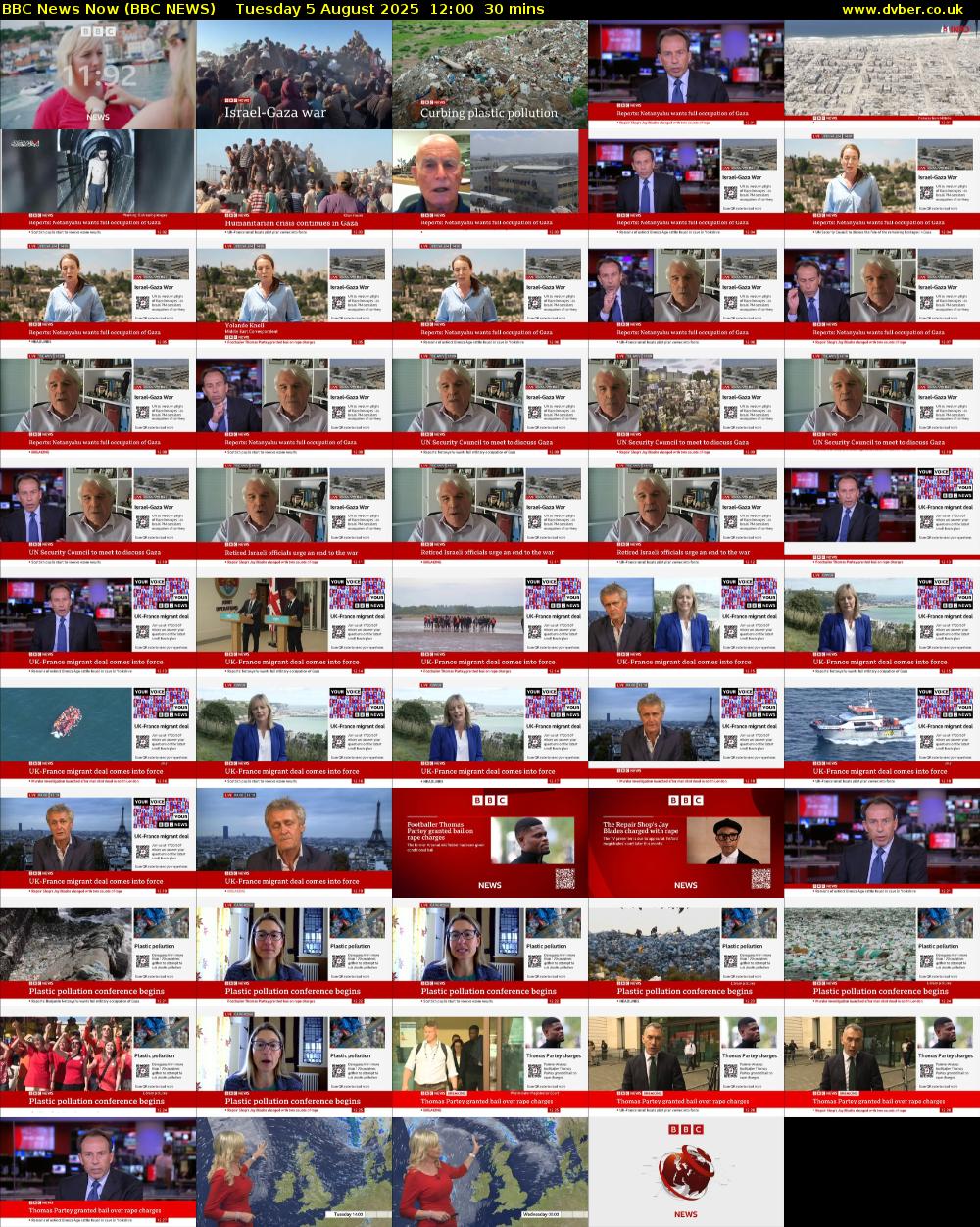 BBC News Now (BBC NEWS) Tuesday 5 August 2025 12:00 - 12:30