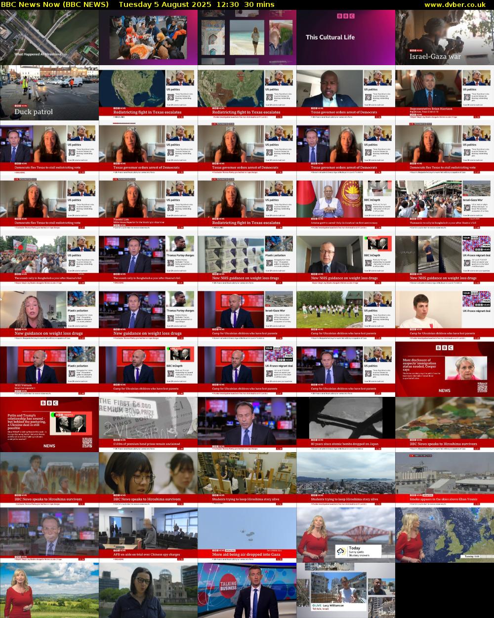 BBC News Now (BBC NEWS) Tuesday 5 August 2025 12:30 - 13:00