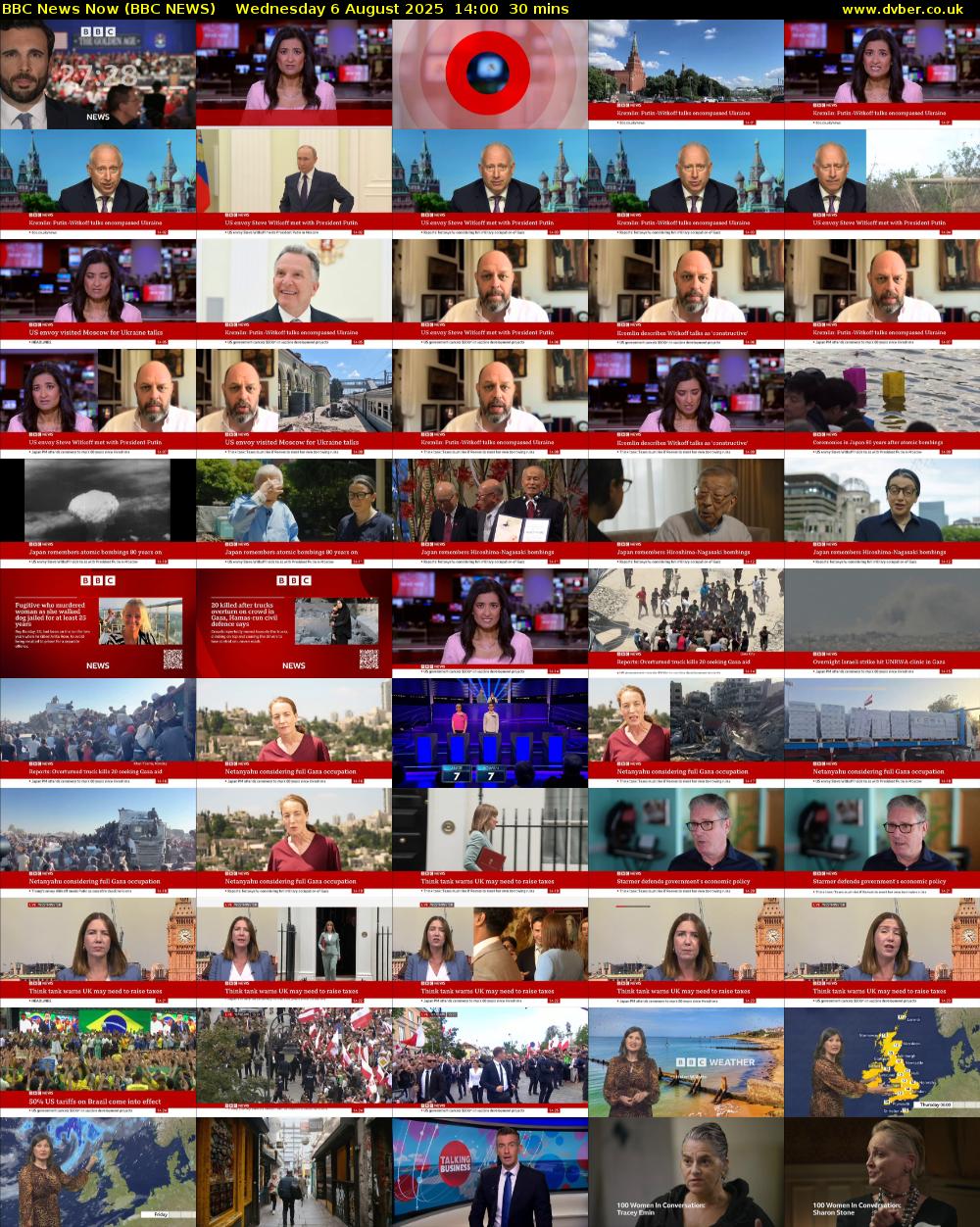 BBC News Now (BBC NEWS) Wednesday 6 August 2025 14:00 - 14:30