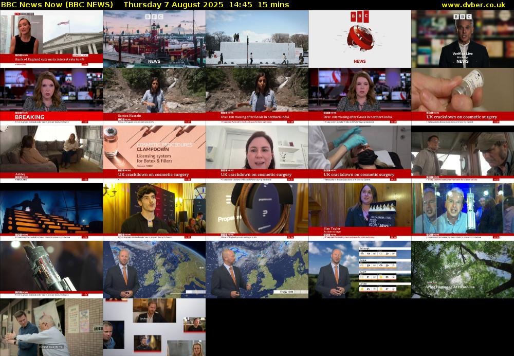 BBC News Now (BBC NEWS) Thursday 7 August 2025 14:45 - 15:00