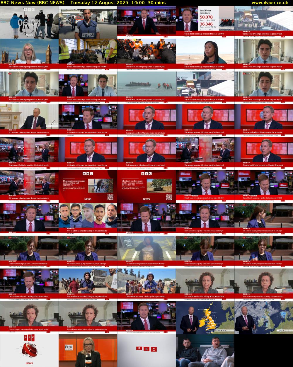 BBC News Now (BBC NEWS) Tuesday 12 August 2025 14:00 - 14:30