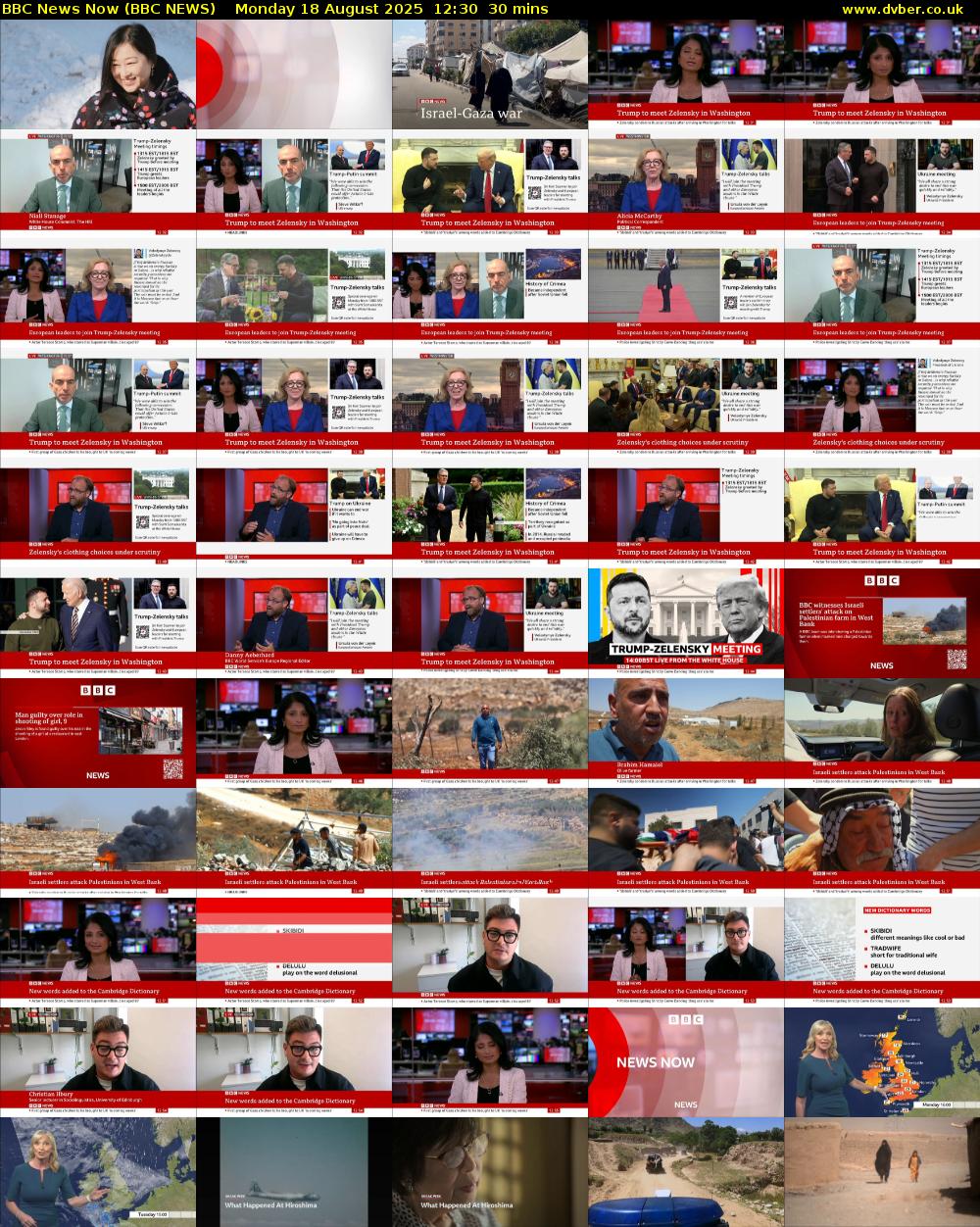 BBC News Now (BBC NEWS) Monday 18 August 2025 12:30 - 13:00