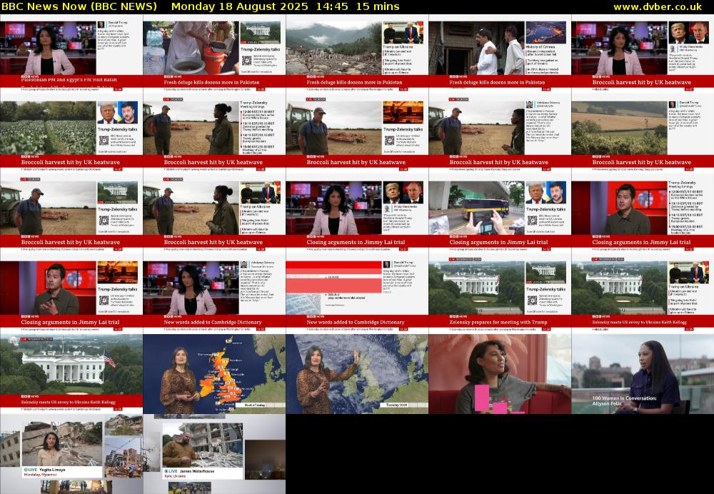 BBC News Now (BBC NEWS) Monday 18 August 2025 14:45 - 15:00