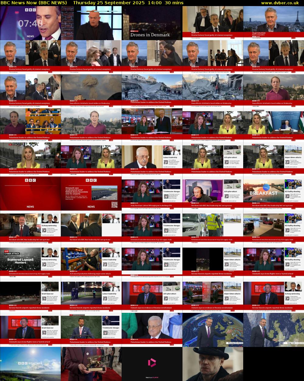BBC News Now (BBC NEWS) Thursday 25 September 2025 14:00 - 14:30