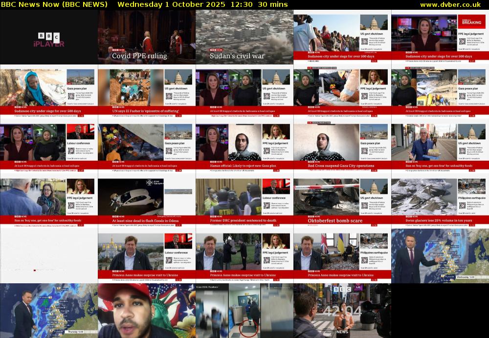 BBC News Now (BBC NEWS) Wednesday 1 October 2025 12:30 - 13:00