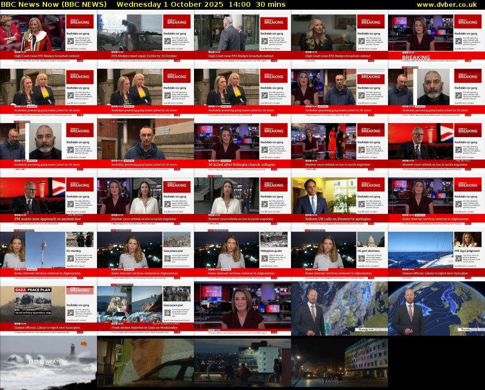 BBC News Now (BBC NEWS) Wednesday 1 October 2025 14:00 - 14:30