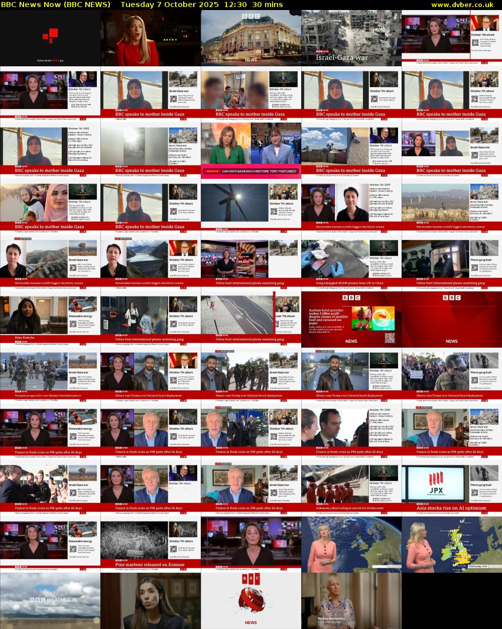 BBC News Now (BBC NEWS) Tuesday 7 October 2025 12:30 - 13:00