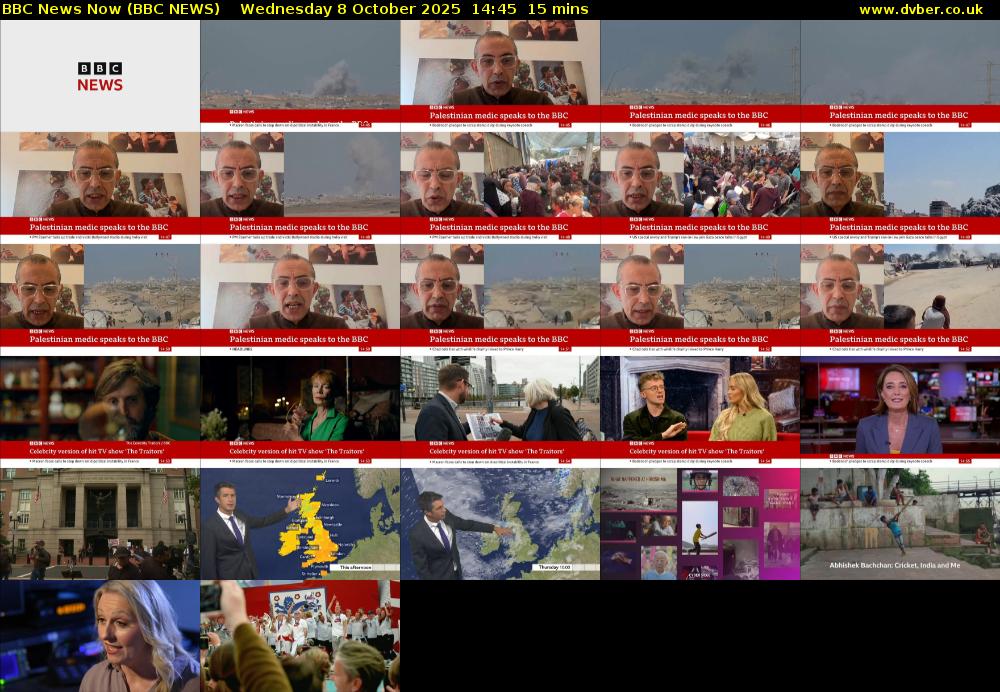 BBC News Now (BBC NEWS) Wednesday 8 October 2025 14:45 - 15:00
