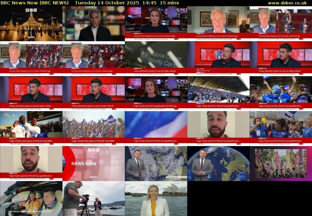 BBC News Now (BBC NEWS) Tuesday 14 October 2025 14:45 - 15:00
