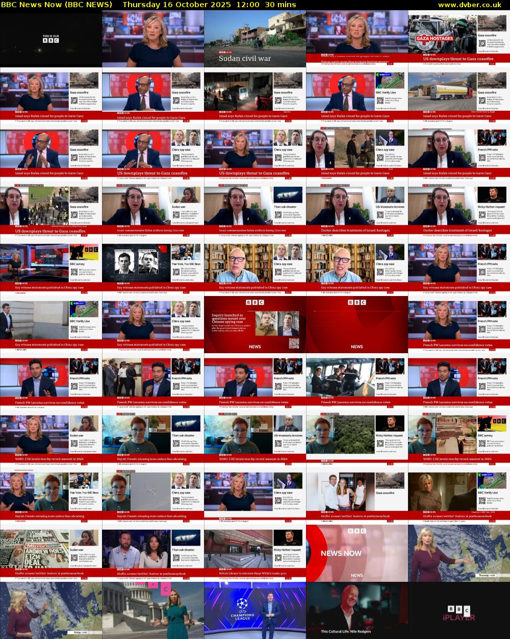 BBC News Now (BBC NEWS) Thursday 16 October 2025 12:00 - 12:30
