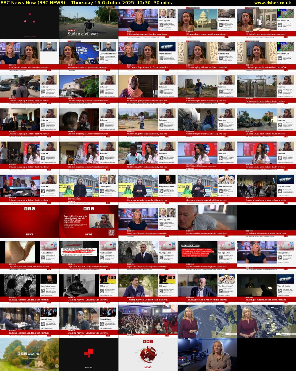 BBC News Now (BBC NEWS) Thursday 16 October 2025 12:30 - 13:00